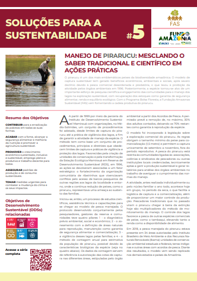 Capa de publicação feita pela Fundação Amazônia Sustentável (FAS).