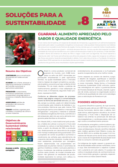 Capa de publicação feita pela Fundação Amazônia Sustentável (FAS).