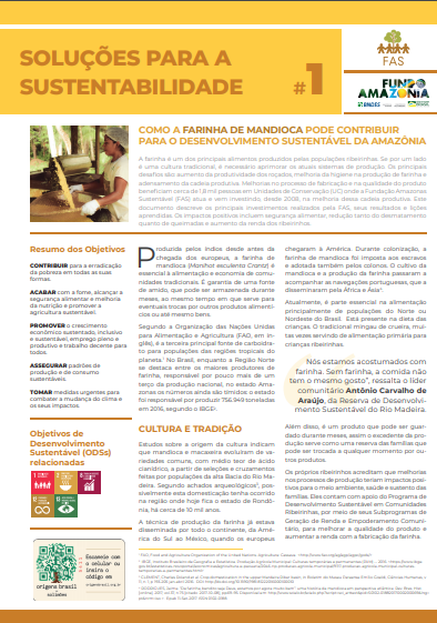 Capa de publicação feita pela Fundação Amazônia Sustentável (FAS).