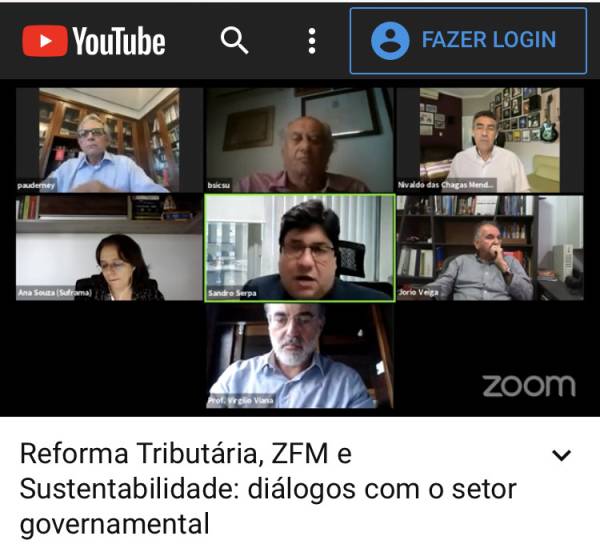 Webinar realizado pela Fundação Amazônia Sustentável (FAS) para discussões sobre Zona Franca de Manaus, sustentabilidade e Reforma Tributária.