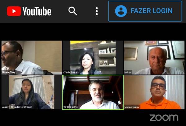 Webinar com representantes de setores jurídicos, promovido pela Fundação Amazônia Sustentável (FAS), para debater estudo sobre Zona Franca de Manaus.