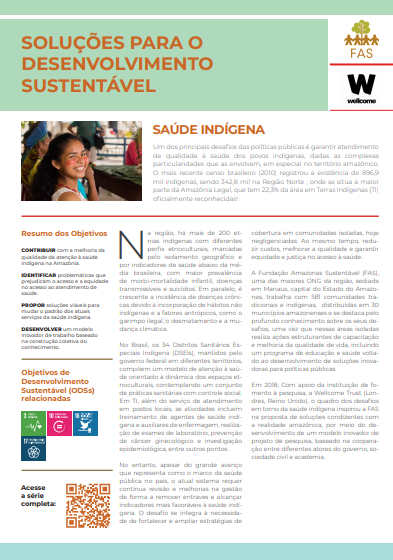 Capa de publicação feita pela Fundação Amazônia Sustentável (FAS).