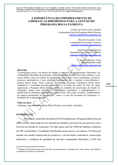 Capa de publicação feita pela Fundação Amazônia Sustentável (FAS).