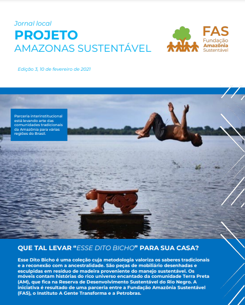 Capa de publicação feita pela Fundação Amazônia Sustentável (FAS).