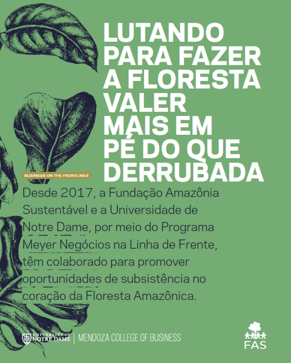 Capa de publicação feita pela Fundação Amazônia Sustentável (FAS).