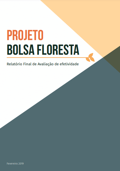 Capa de relatório final sobre o Projeto Bolsa Floresta, administrado pela Fundação Amazônia Sustentável (FAS).