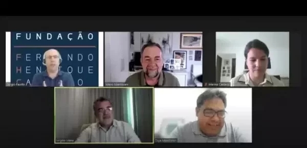 Pessoas reunidas on-line para o seminário entitulado “Eleições e o futuro da Amazônia”, promovido pela Fundação Fernando Henrique Cardoso (FHC) e Fundação Amazônia Sustentável (FAS).