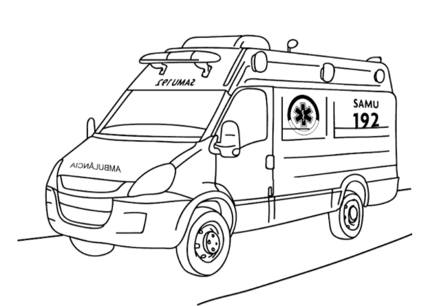 Desenho de ambulância.