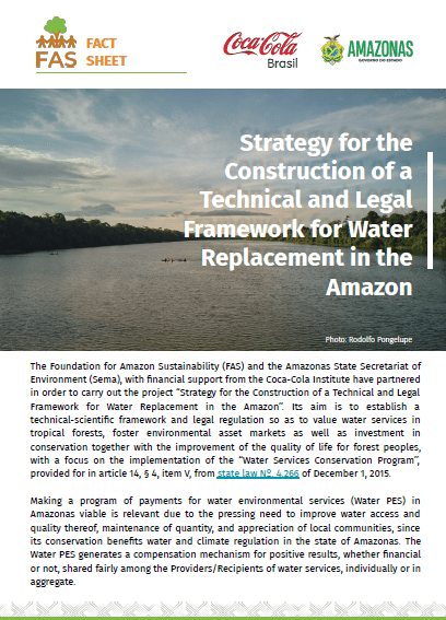 Capa de boletim em inglês produzido pela Fundação Amazônia Sustentável (FAS).